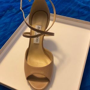 Jimmy choo nude textured heels